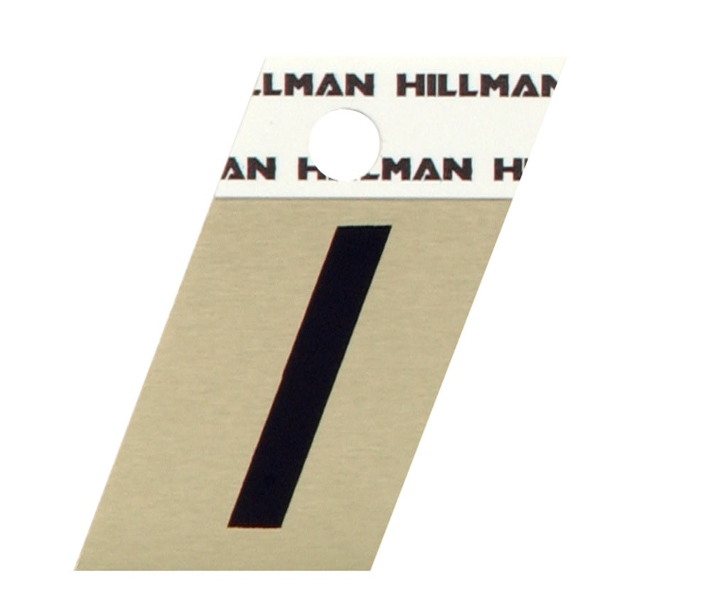 Hillman 840510 Reflective Metal Self-Adhesive Letter, Black, 1 pc