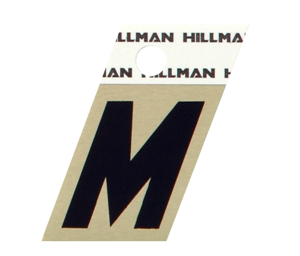 Hillman 840518 Reflective Metal Self-Adhesive Letter, Black, 1 pc.