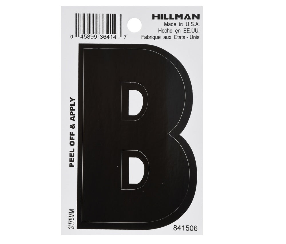 Hillman 841506 Vinyl Self-Adhesive Letter, Black, 1 pc