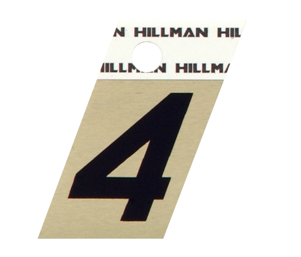 Hillman 840482 Reflective Metal Self-Adhesive Number, Black, 1 pc.