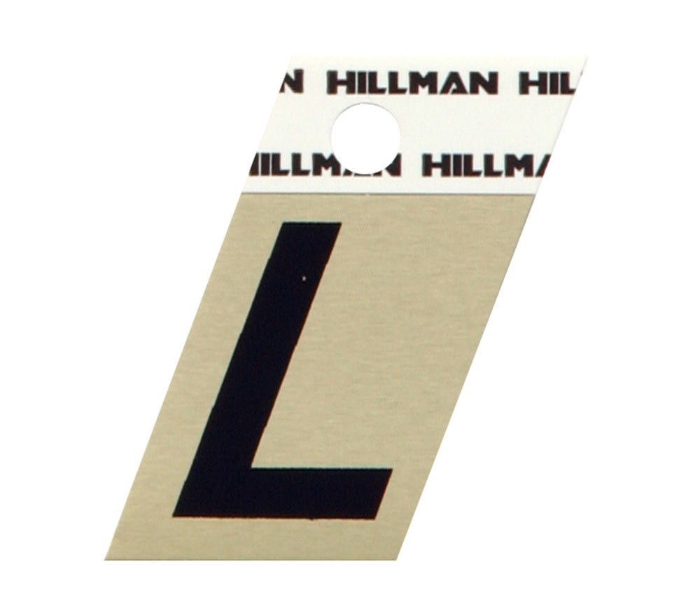 Hillman 840516 Reflective Metal Self-Adhesive Letter, Black