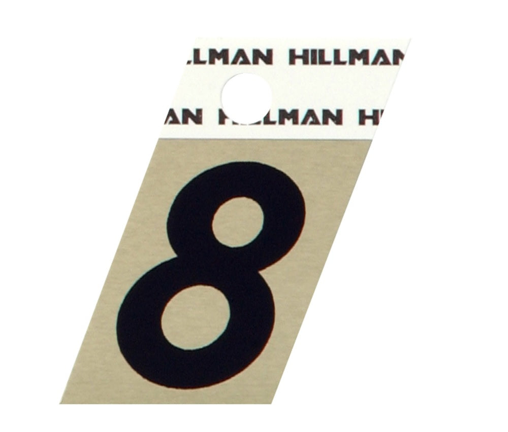 Hillman 840490 Reflective Metal Self-Adhesive Number, Black, 1 pc