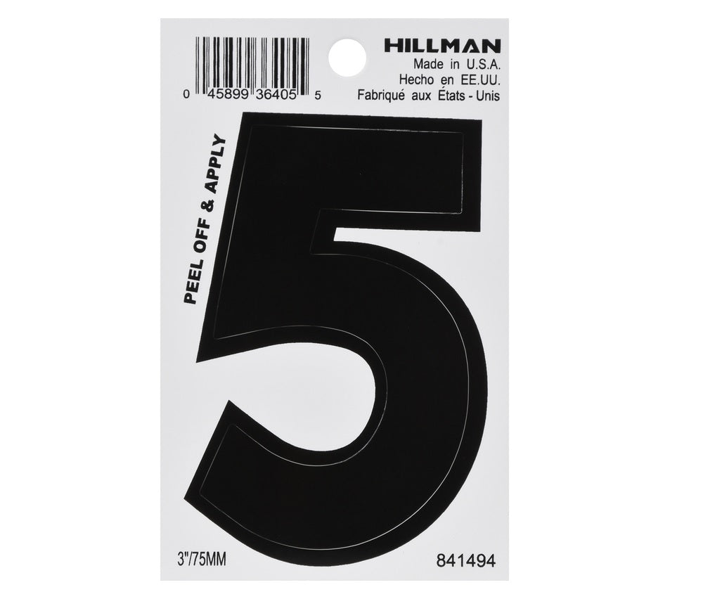 Hillman 841494 Vinyl Self-Adhesive Number, Black, 1 pc