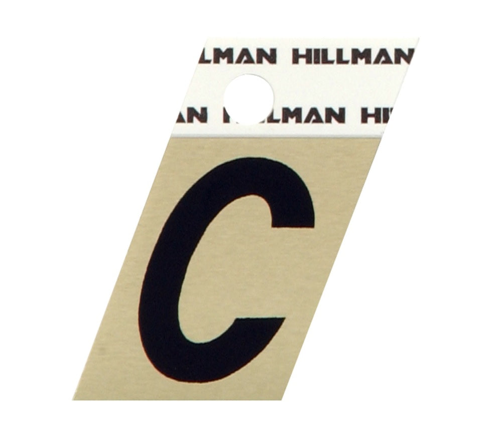 Hillman 840498 Reflective Metal Self-Adhesive Letter, Black, 1 pc