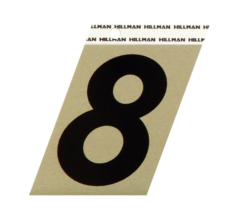 Hillman 840568 Reflective Metal Self-Adhesive Number, Black, 1 pc