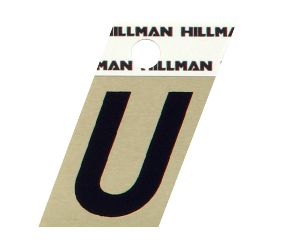 Hillman 840534 Reflective Metal Self-Adhesive Letter, Black, 1 pc.