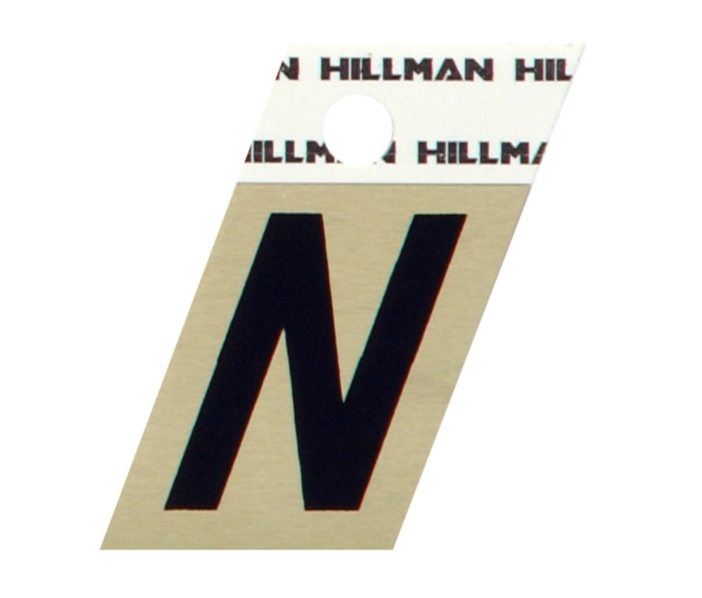 Hillman 840520 Reflective Metal Self-Adhesive Letter, Black, 1 pc