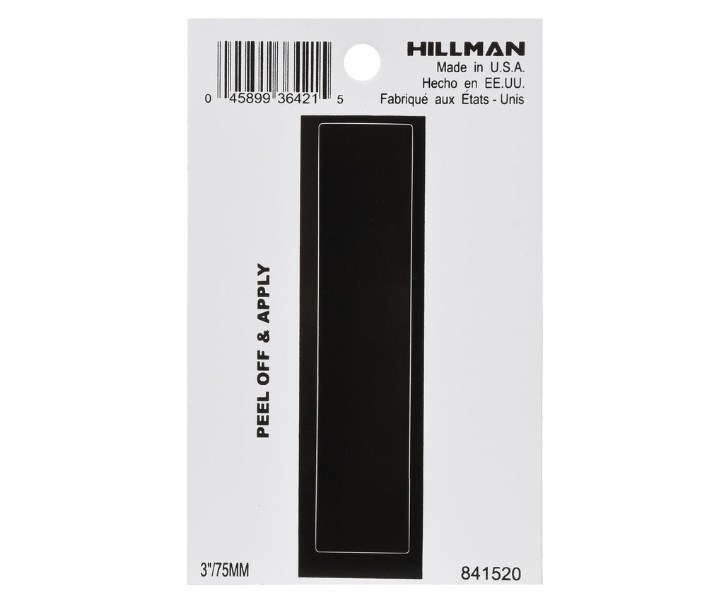 Hillman 841520 Vinyl Self-Adhesive Letter, Black, 1 pc