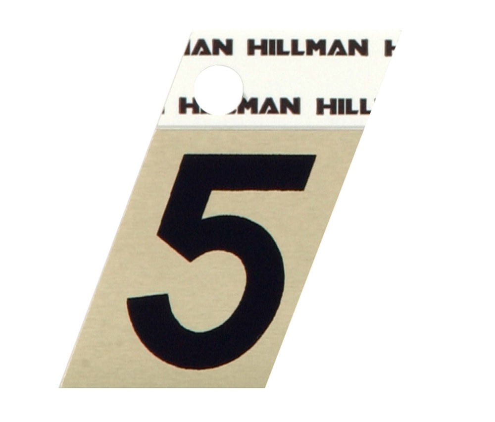 Hillman 840484 Reflective Metal Self-Adhesive Number, Black, 1 pc