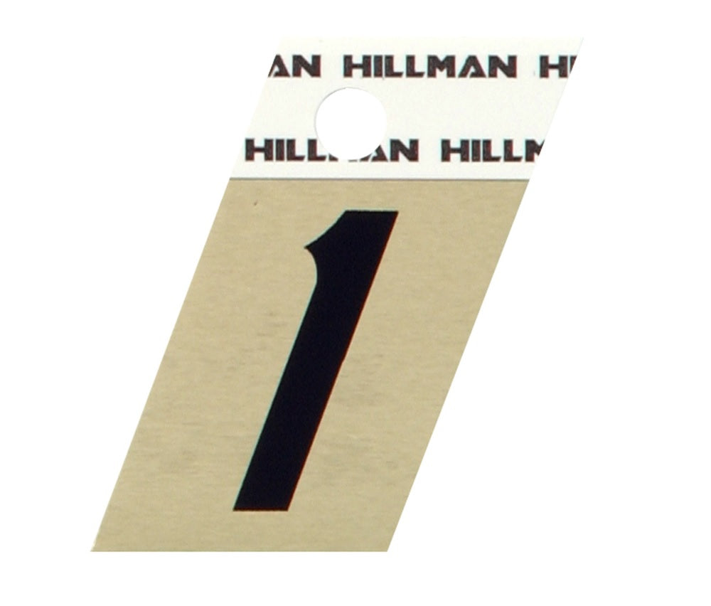 Hillman 840476 Reflective Metal Self-Adhesive Number, Black, 1 pc.