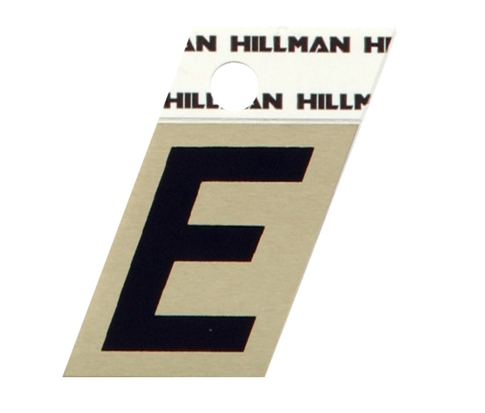 Hillman 840502 Reflective Metal Self-Adhesive Letter, Black, 1 pc.