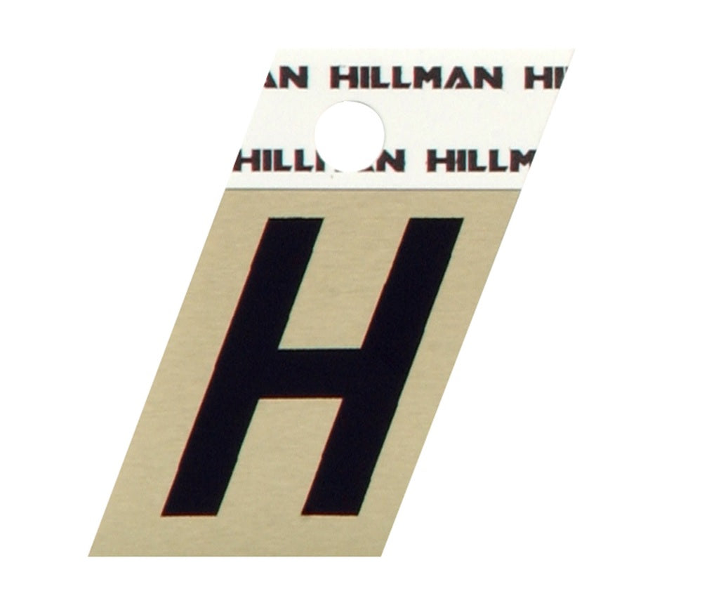 Hillman 840508 Reflective Metal Self-Adhesive Letter, Black, 1 pc.