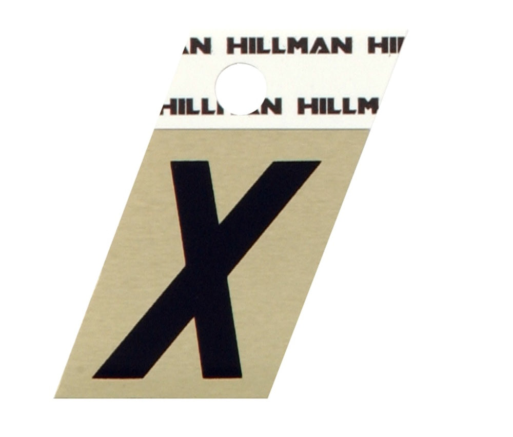 Hillman 840540 Reflective Metal Self-Adhesive Letter, Black, 1 pc
