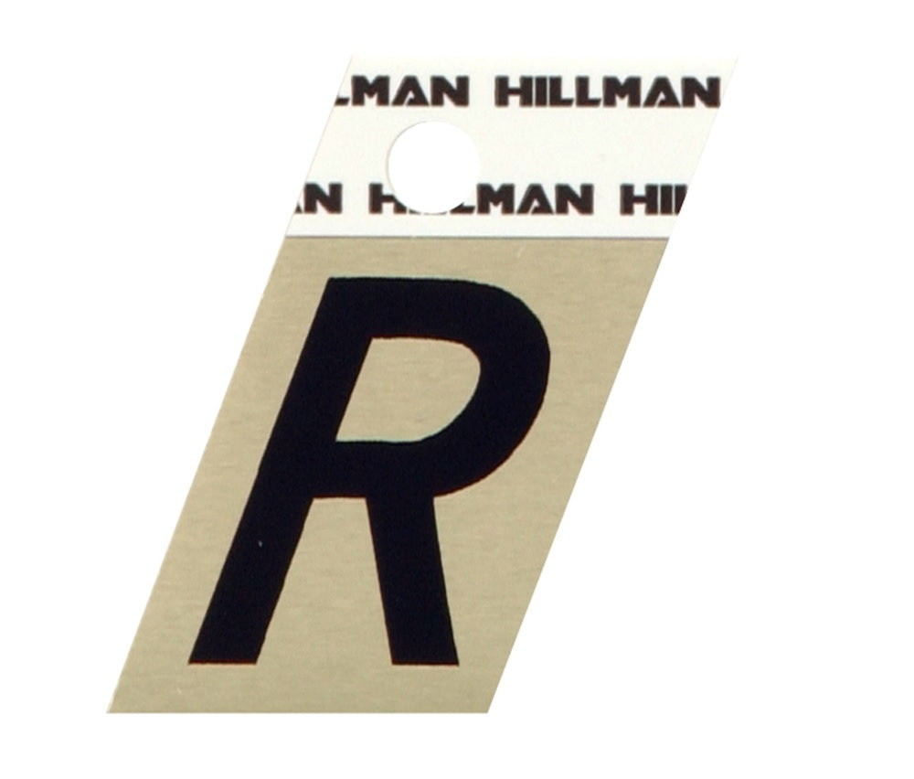 Hillman 840528 Reflective Metal Self-Adhesive Letter,Black, 1 pc