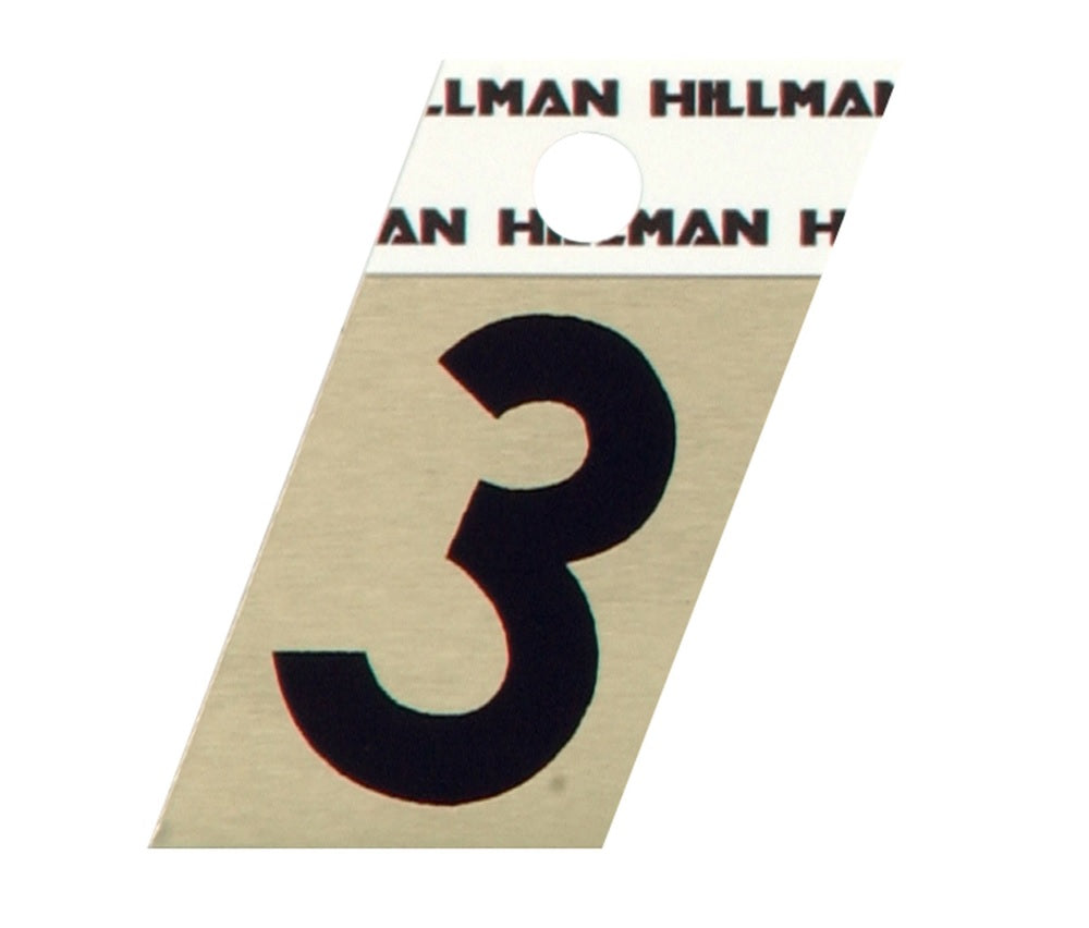 Hillman 840480 Reflective Metal Self-Adhesive Number, Black, 1 pc