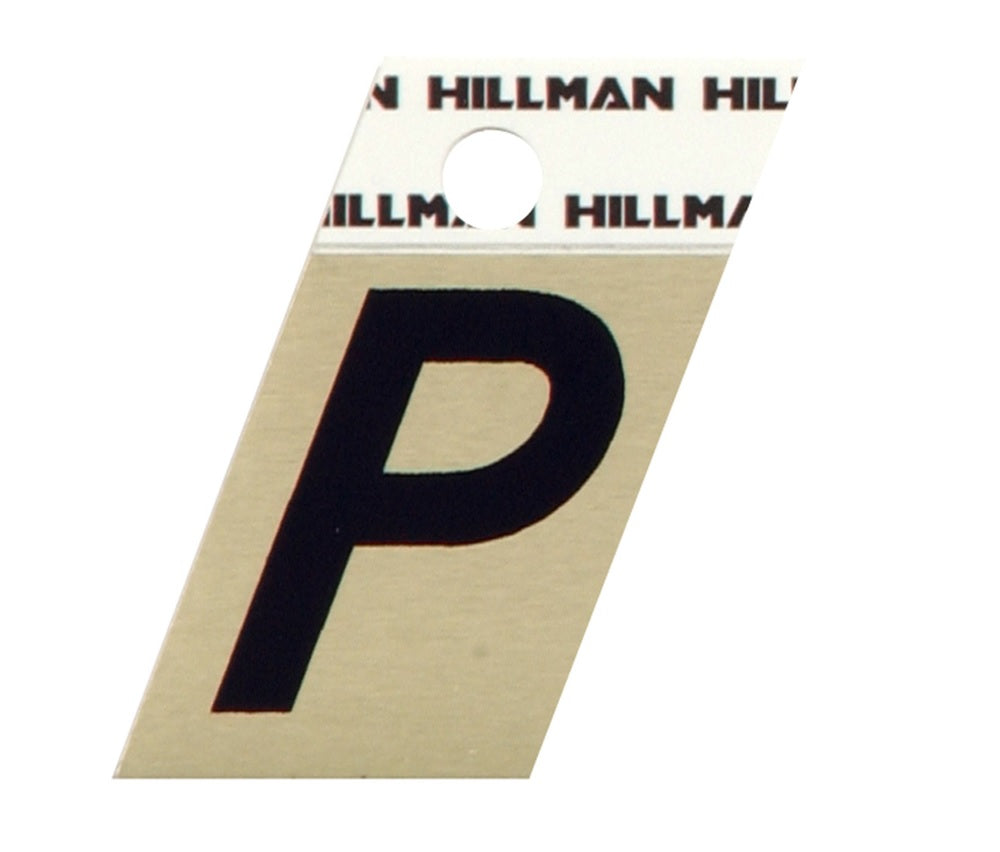 Hillman 840524 Reflective Metal Self-Adhesive Letter, Black, 1 pc