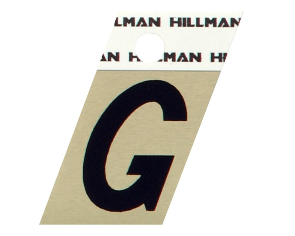 Hillman 840506 Reflective Metal Self-Adhesive Letter, Black, 1 pc