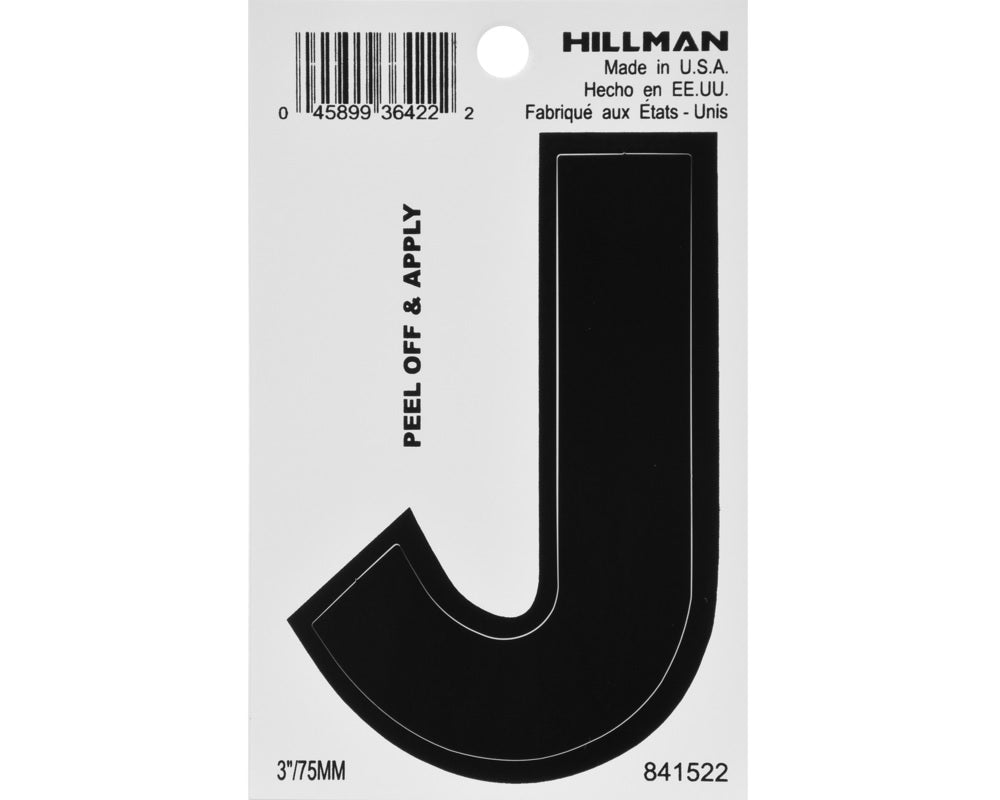 Hillman 841522 Vinyl Self-Adhesive Letter, Black, 1 pc