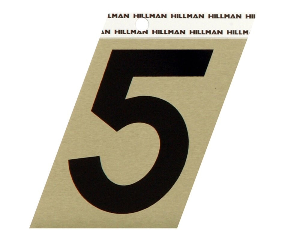 Hillman 840562 Reflective Metal Self-Adhesive Number, Black, 1 pc.