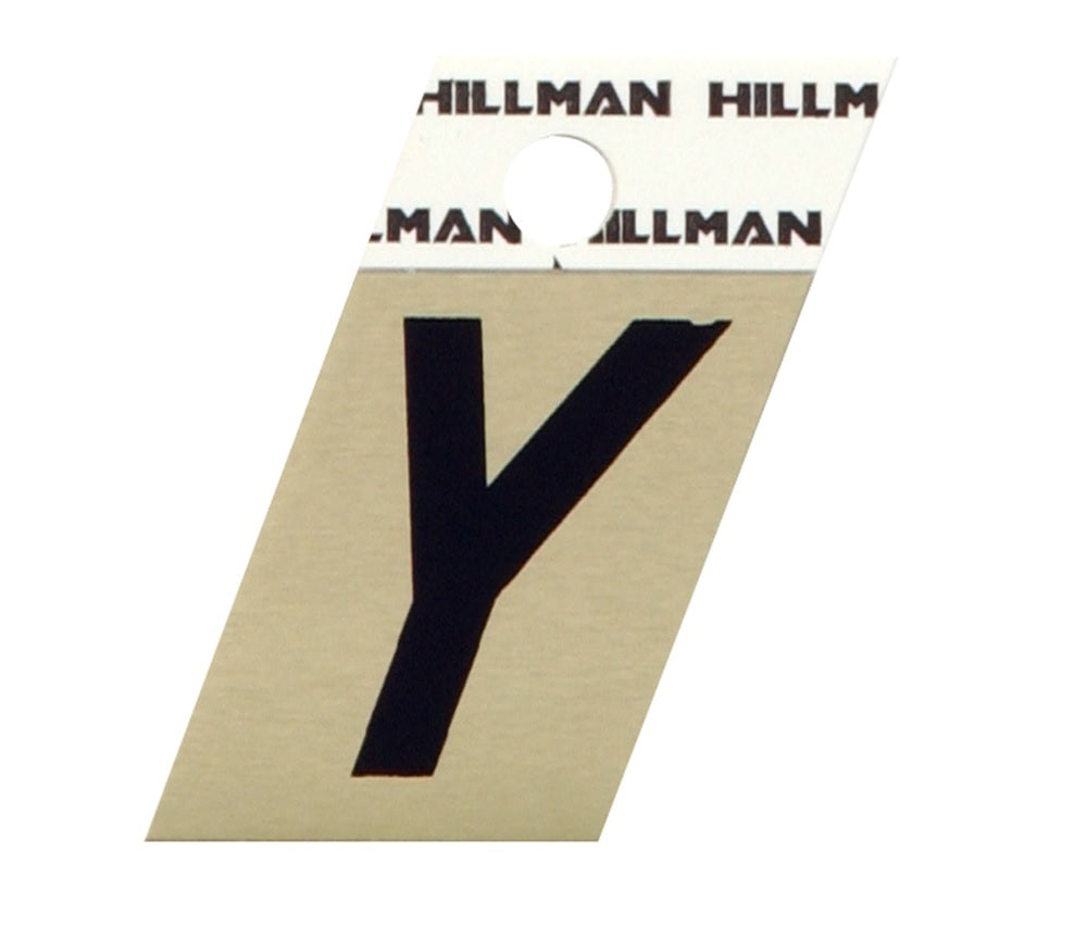 Hillman 840542 Reflective Metal Self-Adhesive Letter, Black, 1 pc.