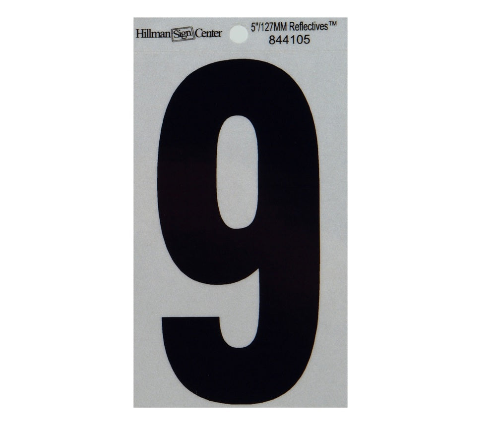 Hillman 844105 Reflective Mylar Self-Adhesive Number, Black, 1 pc.