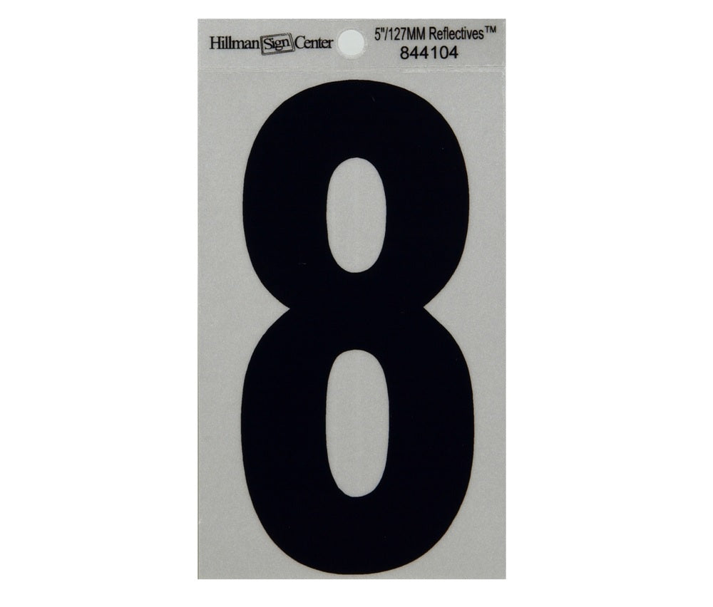 Hillman 844104 Reflective Mylar Self-Adhesive Number, Black, 1 pc
