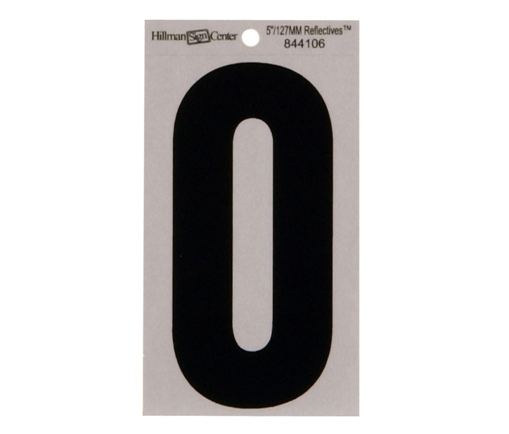 Hillman 844106 Reflective Mylar Self-Adhesive Number, Black, 1 pc.