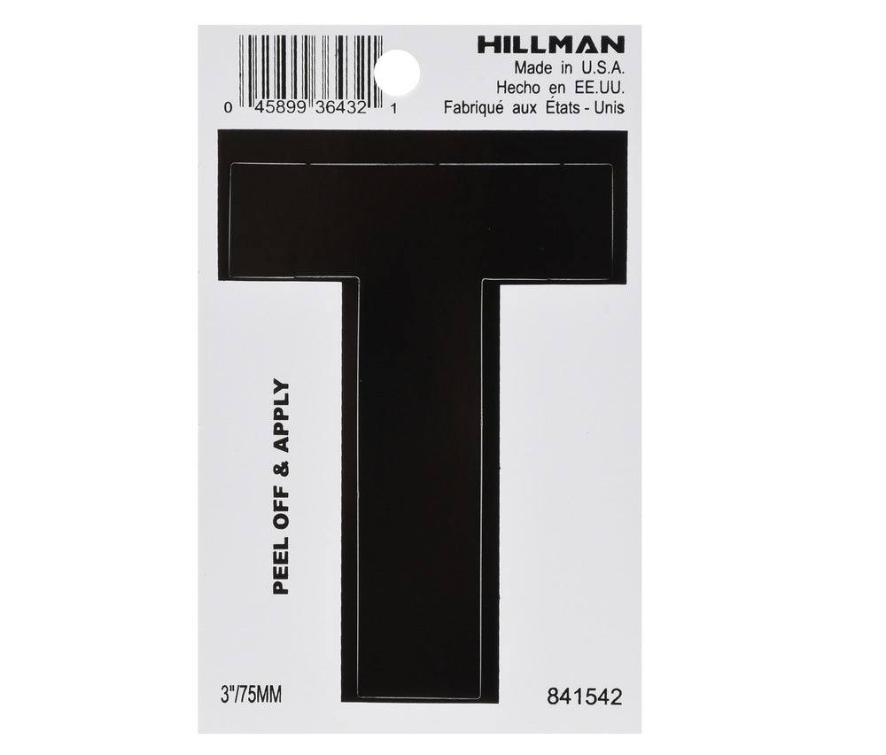Hillman 841542 Vinyl Self-Adhesive Letter, Black, 1 pc.
