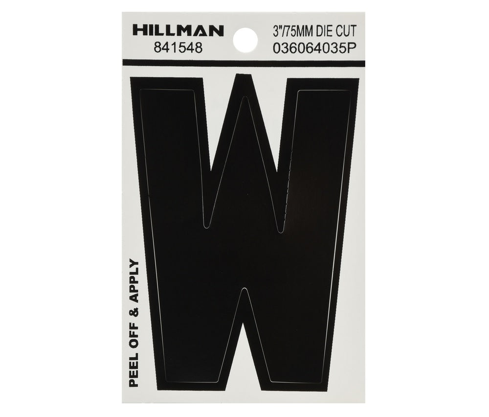 Hillman 841548 Vinyl Self-Adhesive Letter, Black, 1 pc.