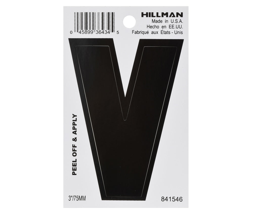 Hillman 841546 Vinyl Self-Adhesive Letter, Black, 1 pc.