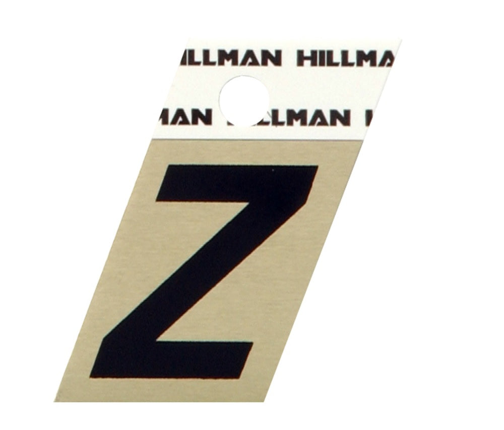 Hillman 840544 Reflective Metal Self-Adhesive Letter, Black, 1 pc.