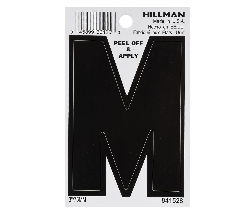 Hillman 841528 Vinyl Self-Adhesive Letter, Black, 1 pc