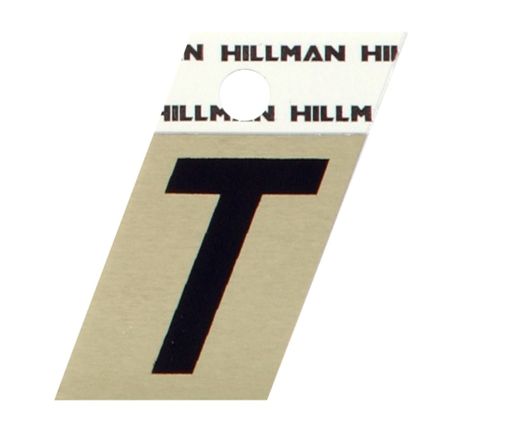 Hillman 840532 Reflective Metal Self-Adhesive Letter, Black, 1 pc.