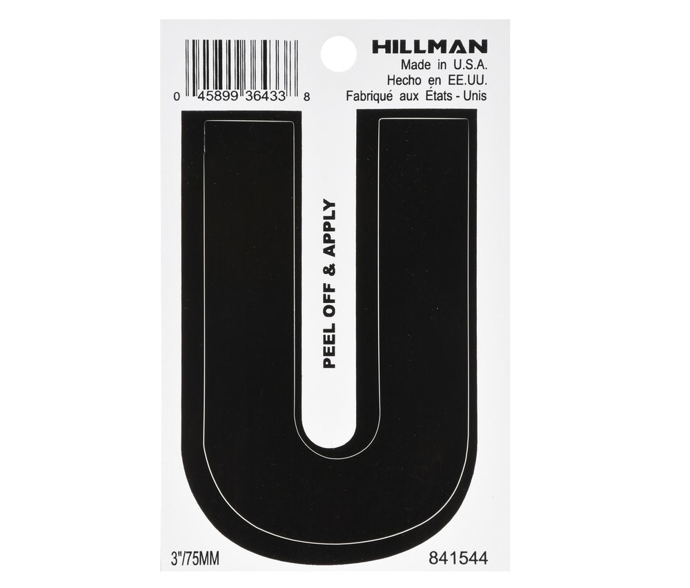Hillman 841544 Vinyl Self-Adhesive Letter, Black, 1 pc.