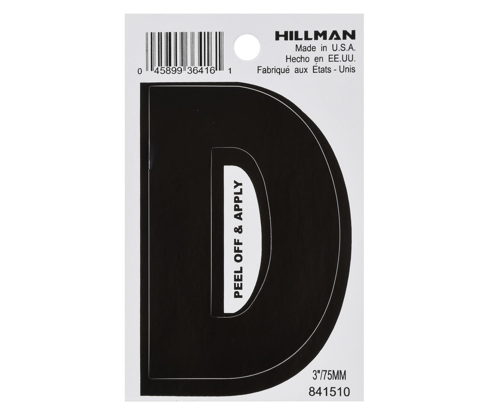 Hillman 841510 Vinyl Self-Adhesive Letter, Black, 1 pc.