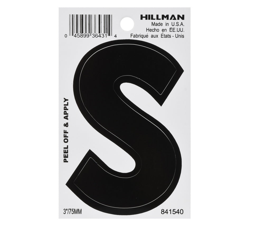 Hillman 841540 Vinyl Self-Adhesive Letter, Black, 1 pc