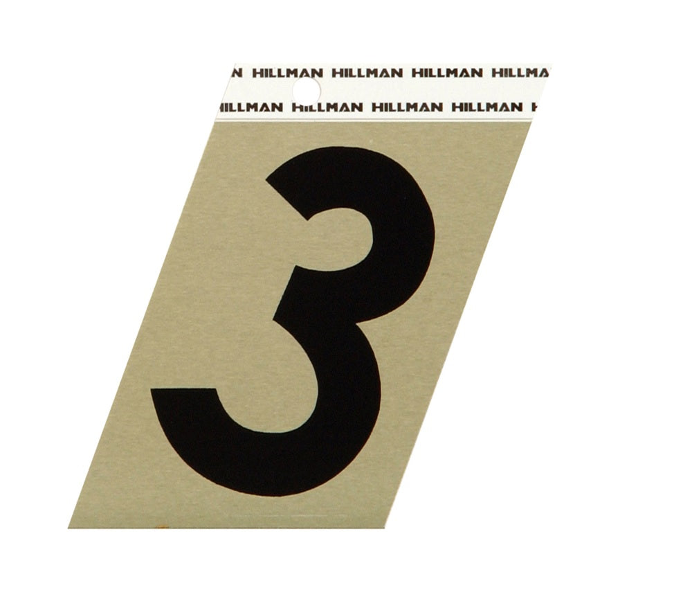 Hillman 840558 Reflective Black Metal Self-Adhesive Number, 1 pc.
