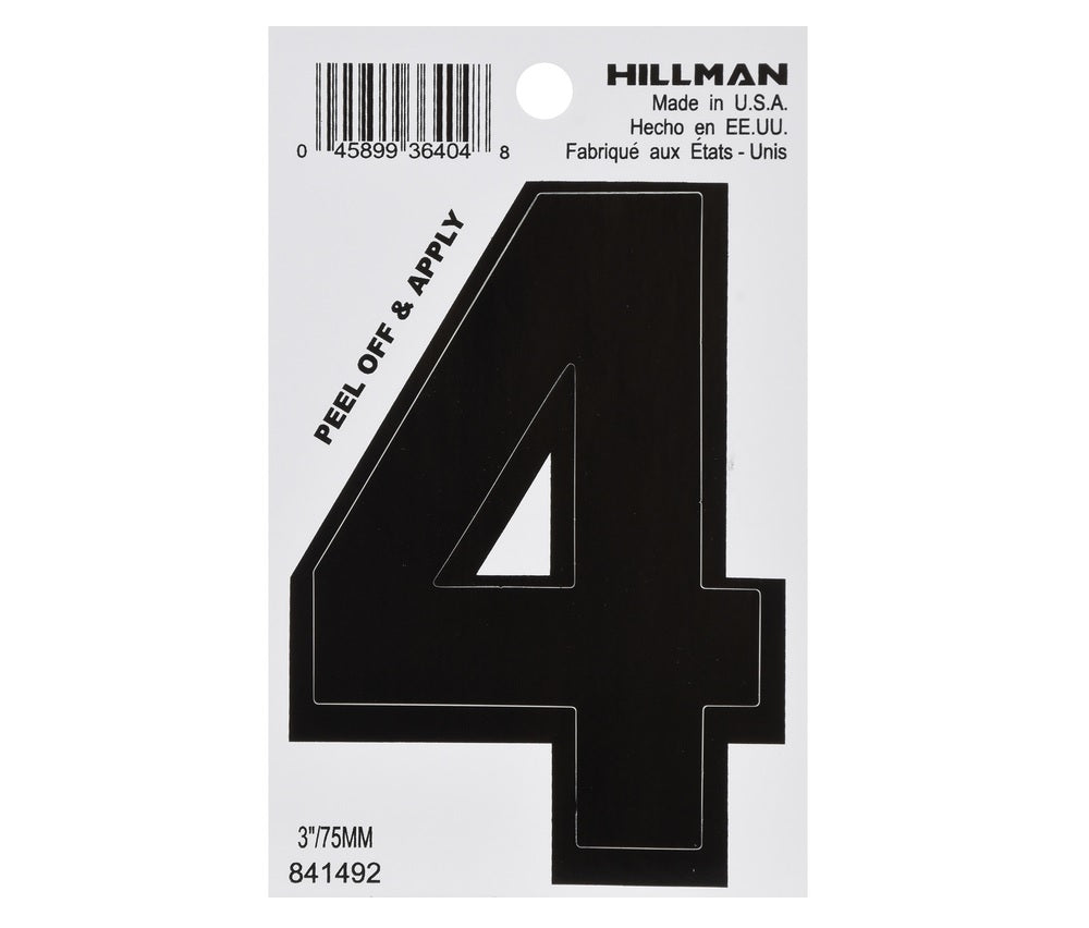 Hillman 841492 Vinyl Self-Adhesive Number, Black, 1 pc.