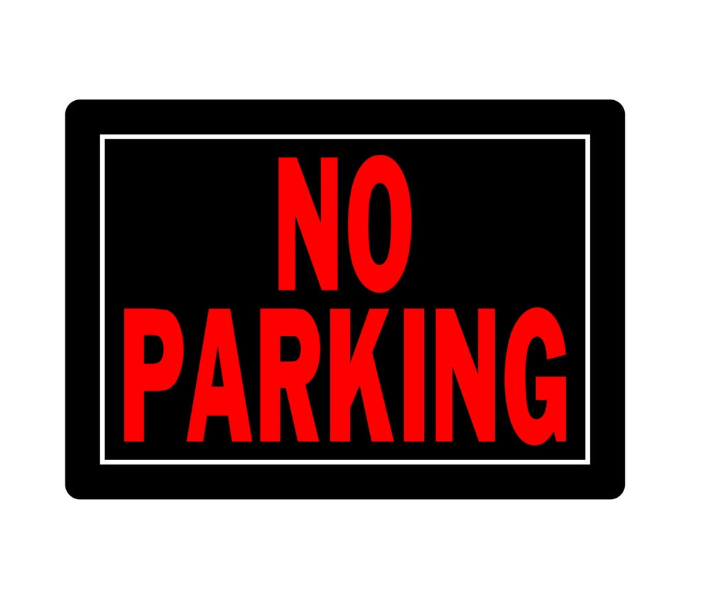 Hillman 840145 English No Parking Sign, 10" x 14", Black