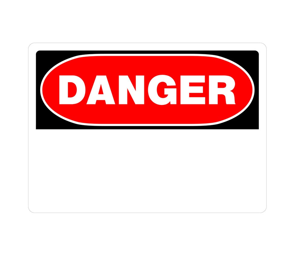 Hillman 842052 English Danger Sign, 10" x 14", White