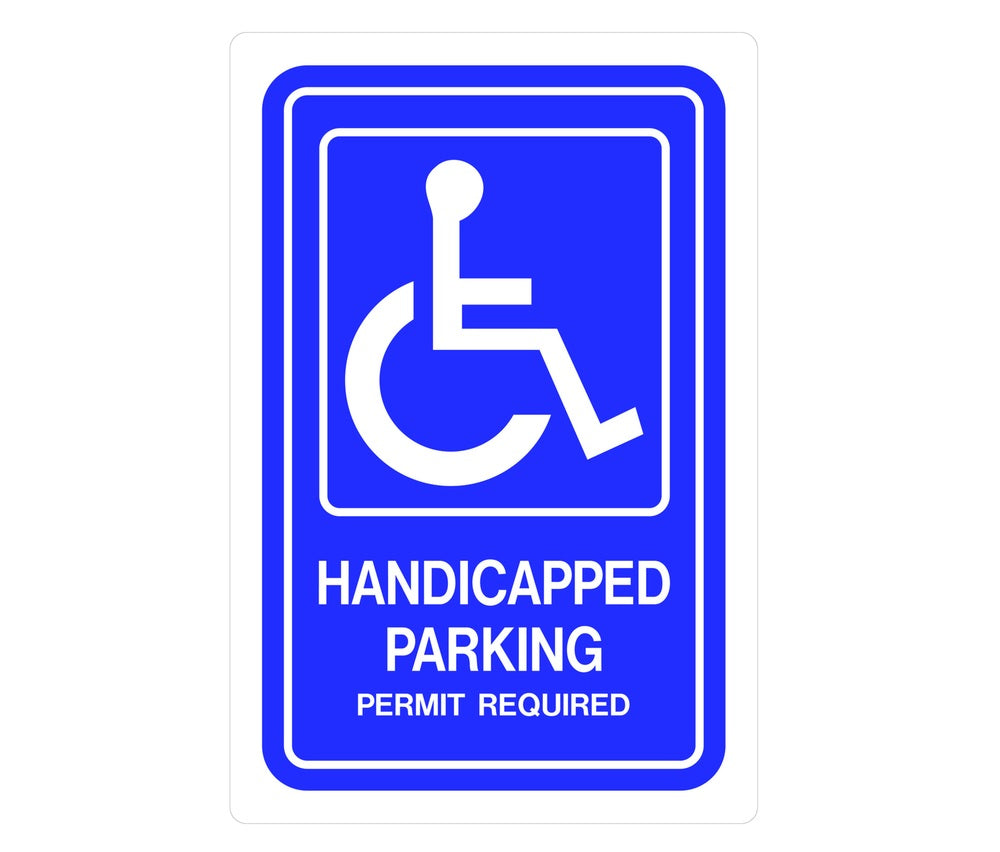 Hillman 843294 English Handicap Sign, 18" x 12", Blue
