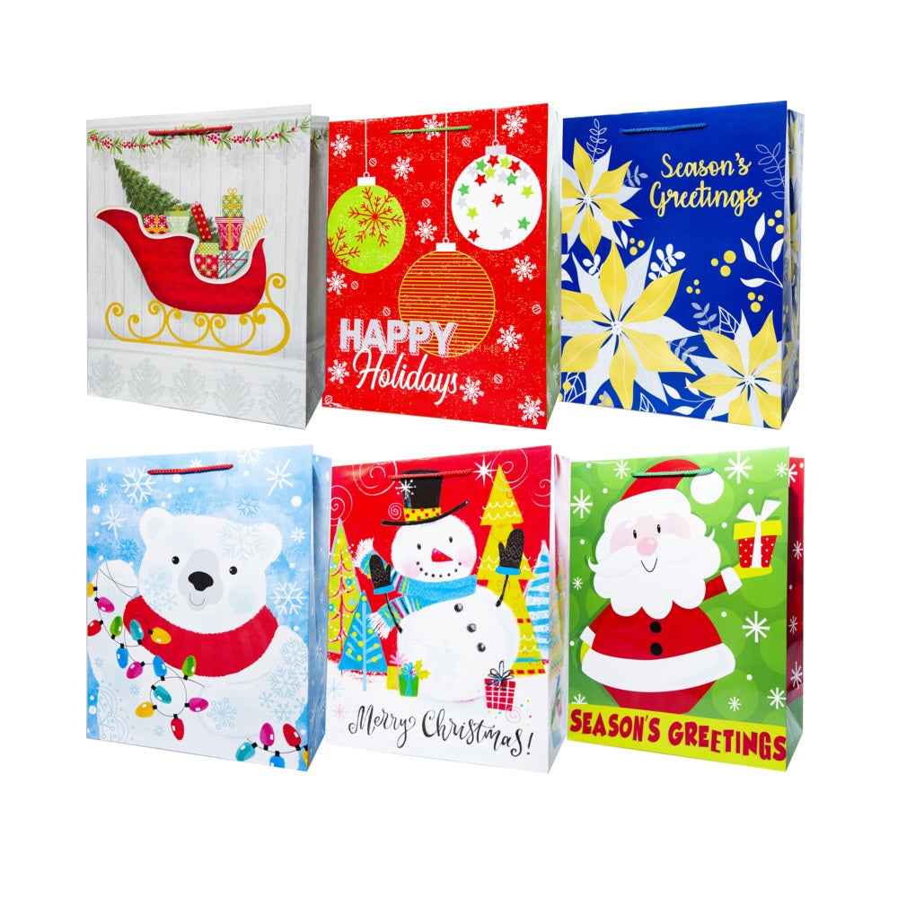 Santas Forest 69511 Bag Vertical With Tissue Jumbo, 19-5/8", Paper
