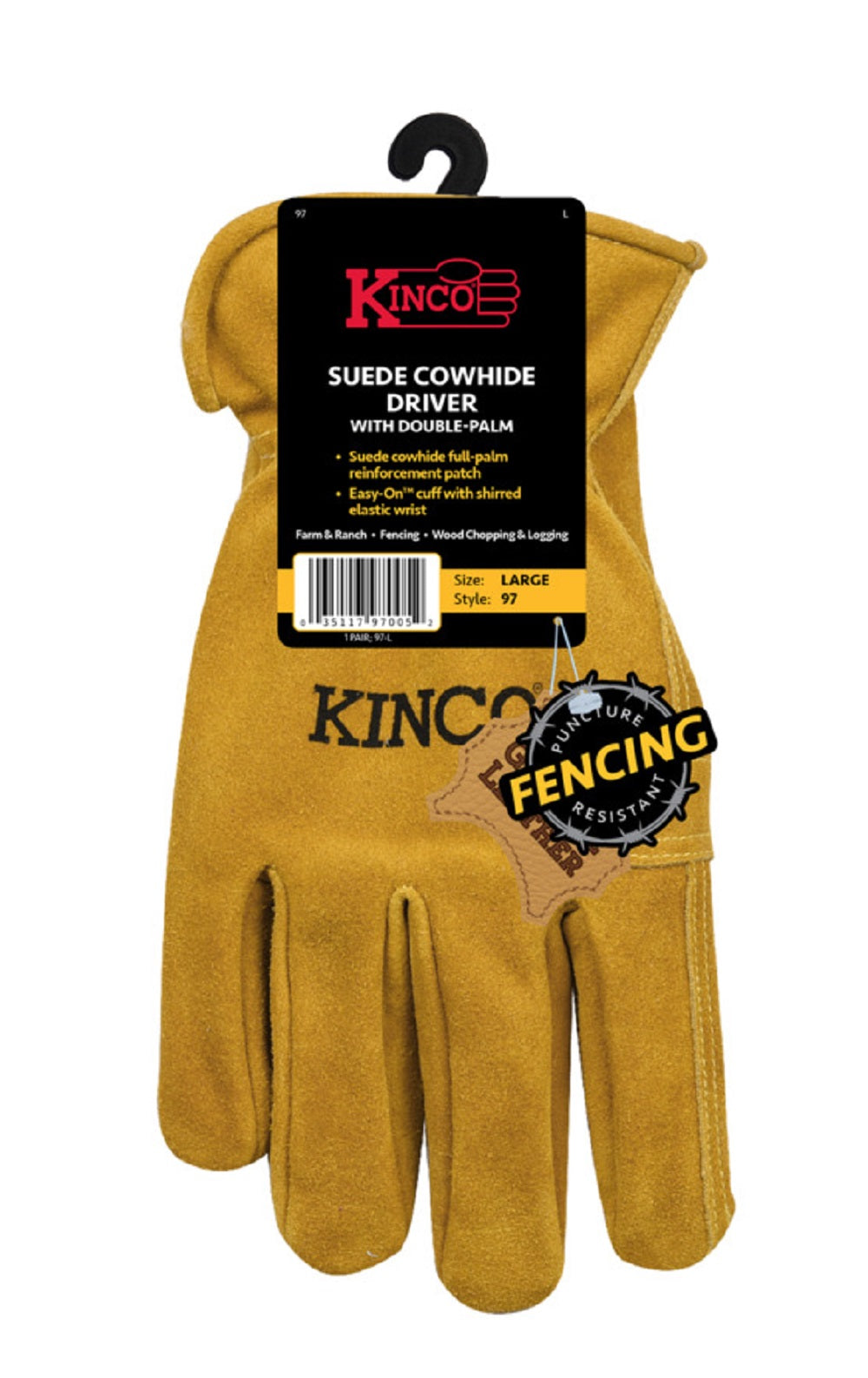 Kinco 97-XL Palm Driver Gloves, Extra Large