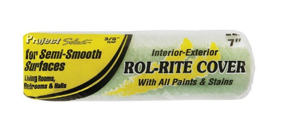 Linzer RC 1143 0700 Project Select Rol-Rite Paint Roller Cover, 7", 3/8" Nap