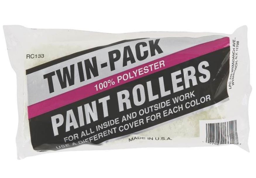 Linzer RC133/26-807 Twin Pack Paint Roller Covers, 9" x 3/8"