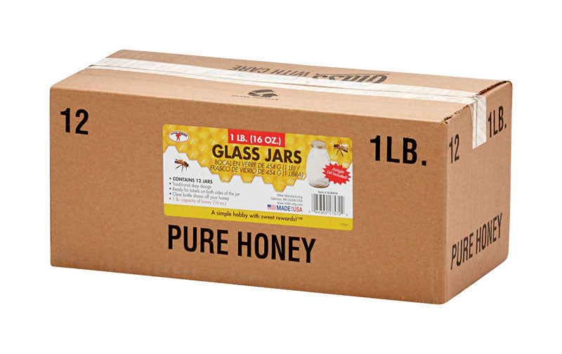 Little Giant HJAR16 Honey Jar For Bees, 16 Oz
