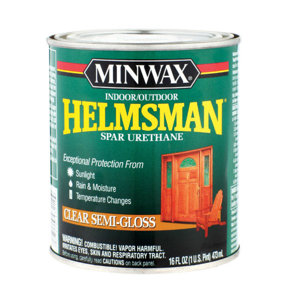 Minwax 43210000 Helmsman Spar Urethane Paint, Clear, Semi-Gloss, 1 Pint