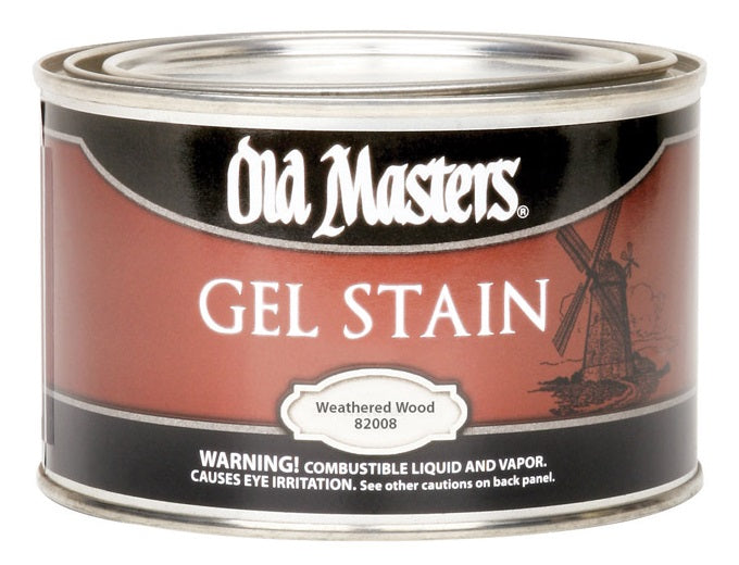 Old Masters 82008 Semi-Transparent Gel Stain, Oil-Based,  Weathered Wood, 11 pint