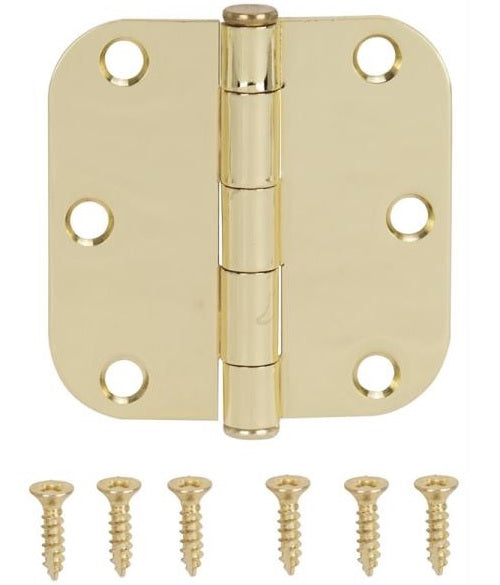 Prosource LR-701-PS Residential Door Hinges, 4" x 4", Polished Brass