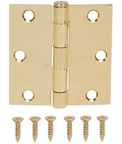 Prosource LR-705-PS Residential Door Hinge, 3" x 3", Polished Brass